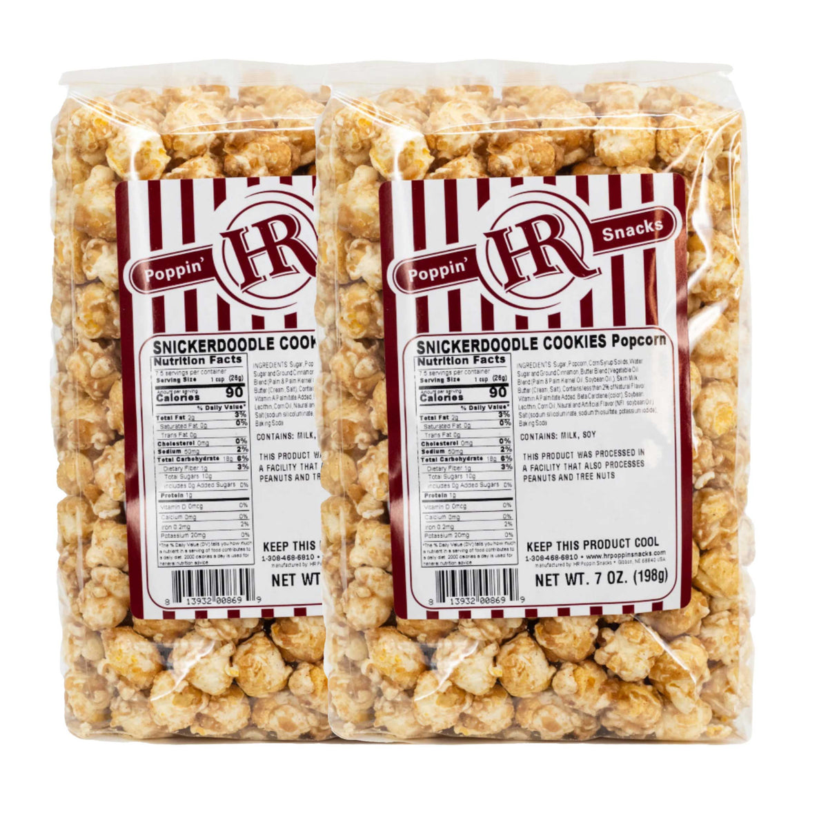 Snickerdoodle Cookies Popcorn | 7 oz | Pack of 2 | HR Poppin' Snacks