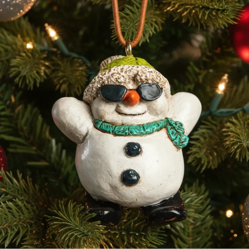 Skiing Snowman Ornament | Bert Anderson Collection