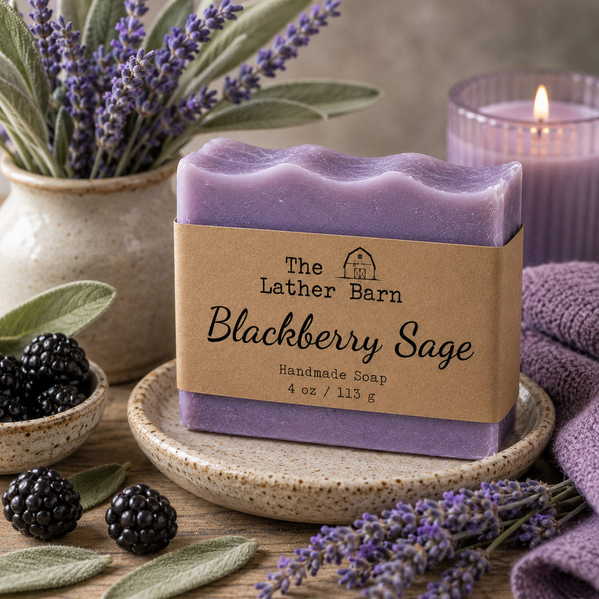 Handmade Soap | Blackberry Sage | 4 oz | The Lather Barn
