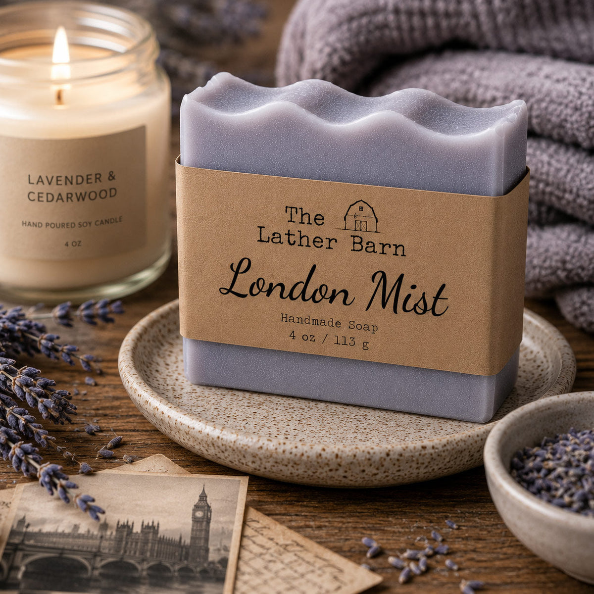 Handmade Soap | London Mist | 4 oz | The Lather Barn