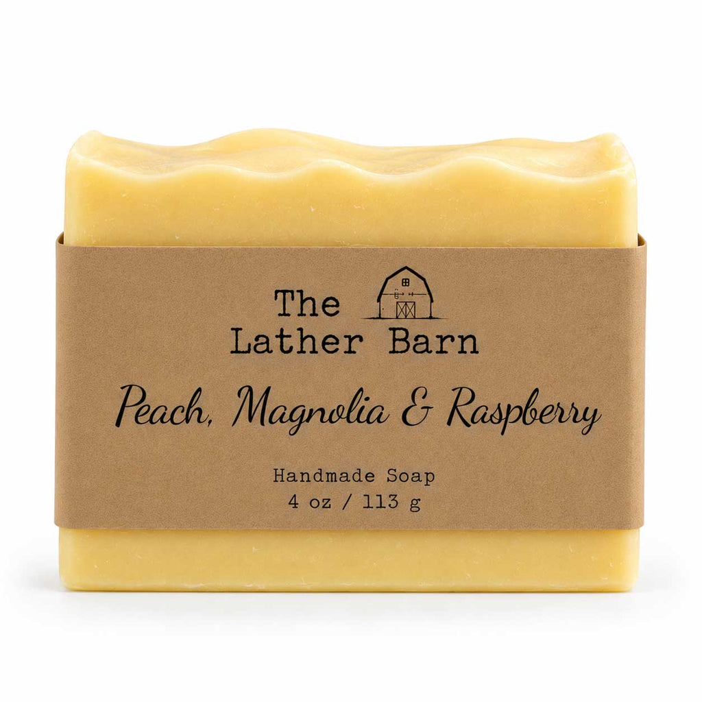 Handmade Soap | Peach, Magnolia & Raspberry | 4 oz | The Lather Barn