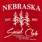 Nebraska Social Club Red Crewneck | Multiple Sizes | Lux By Leslie