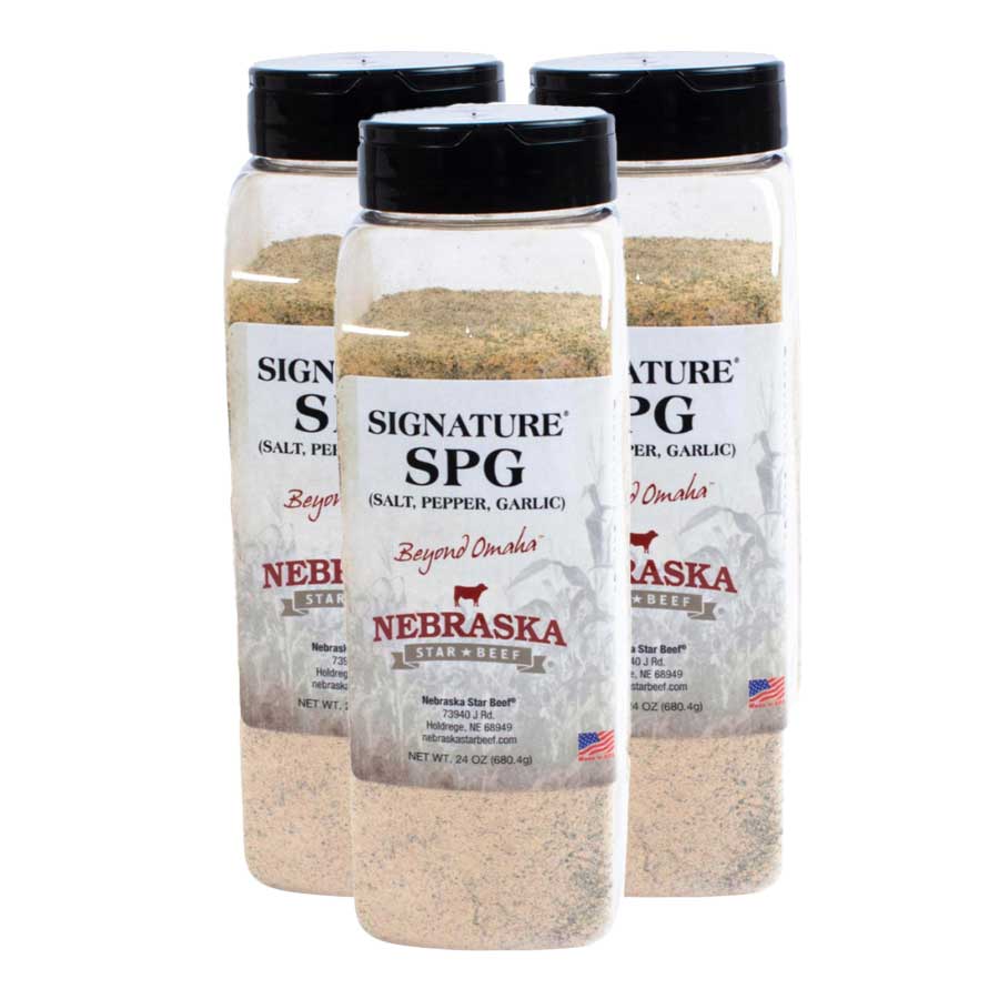 Salt, Pepper, Garlic Seasoning | Pack of 3 | 24 oz | Nebraska Star Beef