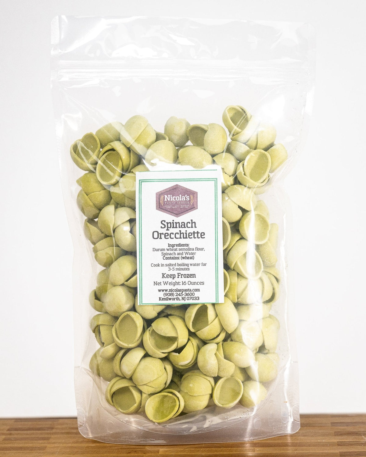 Fresh Spinach Orecchiette Pasta