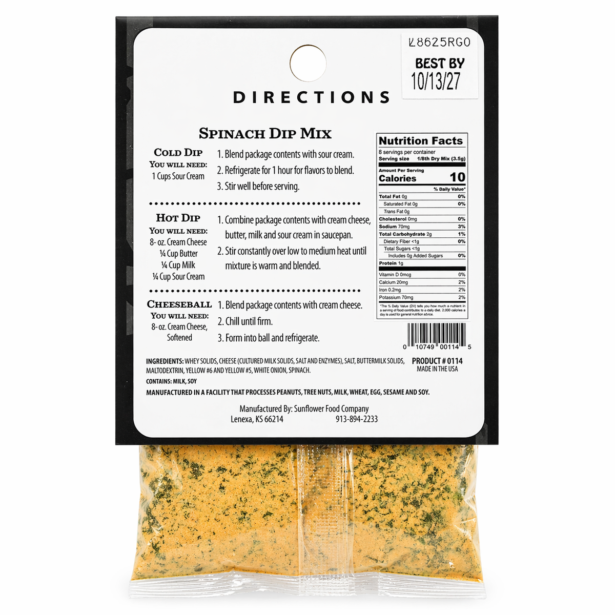 Spinach Dip & Cheeseball Mix | Pack of 3 | .9 oz | GB's Kitchen