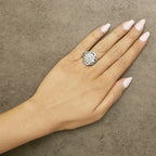 Sterling silver diamond swirl cluster cocktail ring bijoux-nyc direct