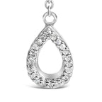 Sterling silver pear lab blue sapphire and diamond accent y necklace bijoux-nyc direct