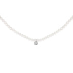 Sterling silver moonstone bead station necklace with diamond accent 16 inch bijoux-nyc direct