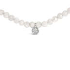 Sterling silver moonstone bead station necklace with diamond accent 16 inch bijoux-nyc direct
