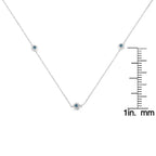 Sterling silver treated blue diamond station necklace 1/2 cttw bijoux-nyc direct