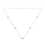 Sterling silver treated blue diamond station necklace 1/2 cttw bijoux-nyc direct