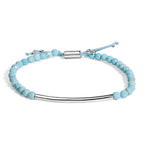 Sterling silver turquoise station adjustable bolo bracelet 8.5 inch bijoux-nyc direct