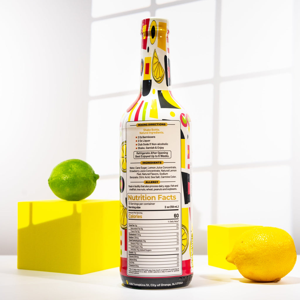 BarMixxers Premium Strawberry Lemon Drop Elixir | Zero-Proof Botanical Mixer | 750ml