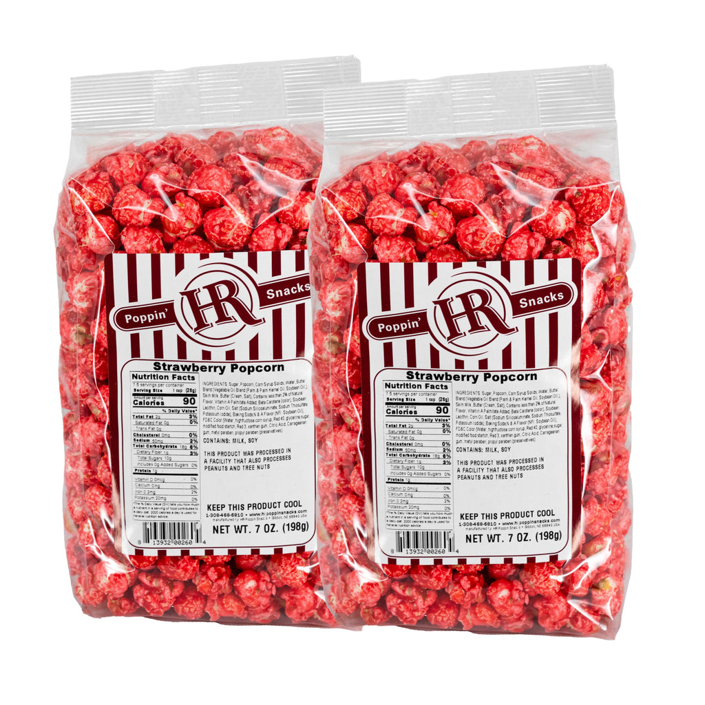 Strawberry Popcorn | Pack of 2 | 7 oz |  HR Poppin' Snacks