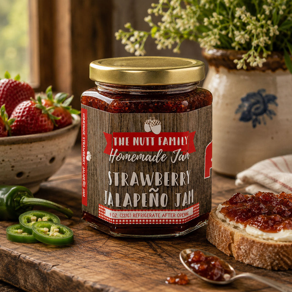 Strawberry Jalapeño Jam | Pack of 2 | 9 oz | Nutt Family Jams & Jellies