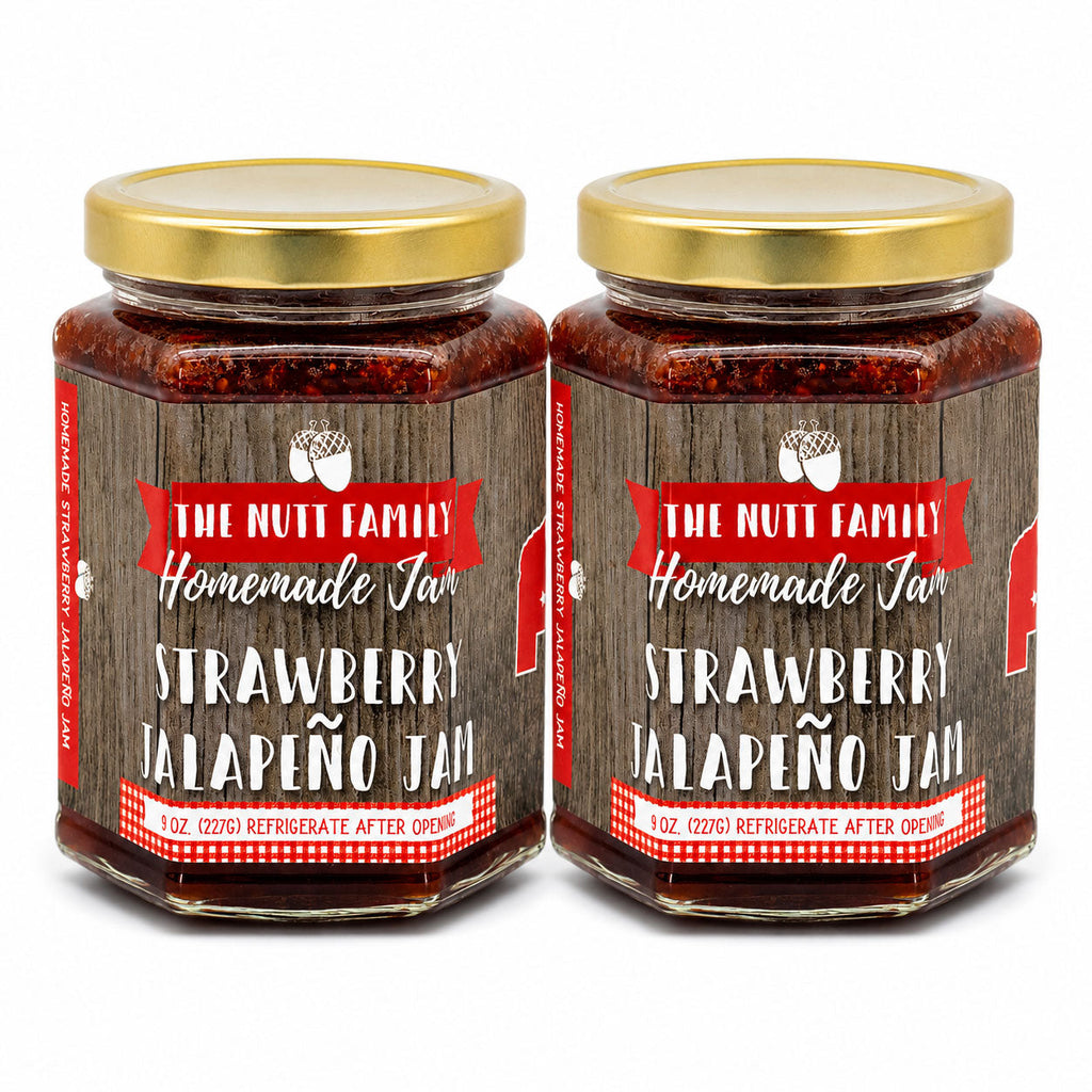Strawberry Jalapeño Jam | Pack of 2 | 9 oz | Nutt Family Jams & Jellies