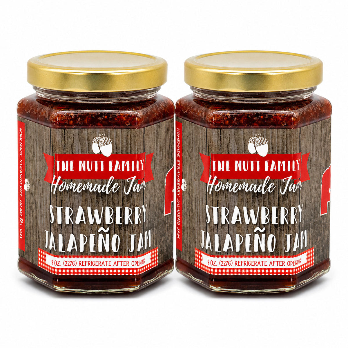 Strawberry Jalapeño Jam | Pack of 2 | 9 oz | Nutt Family Jams & Jellies