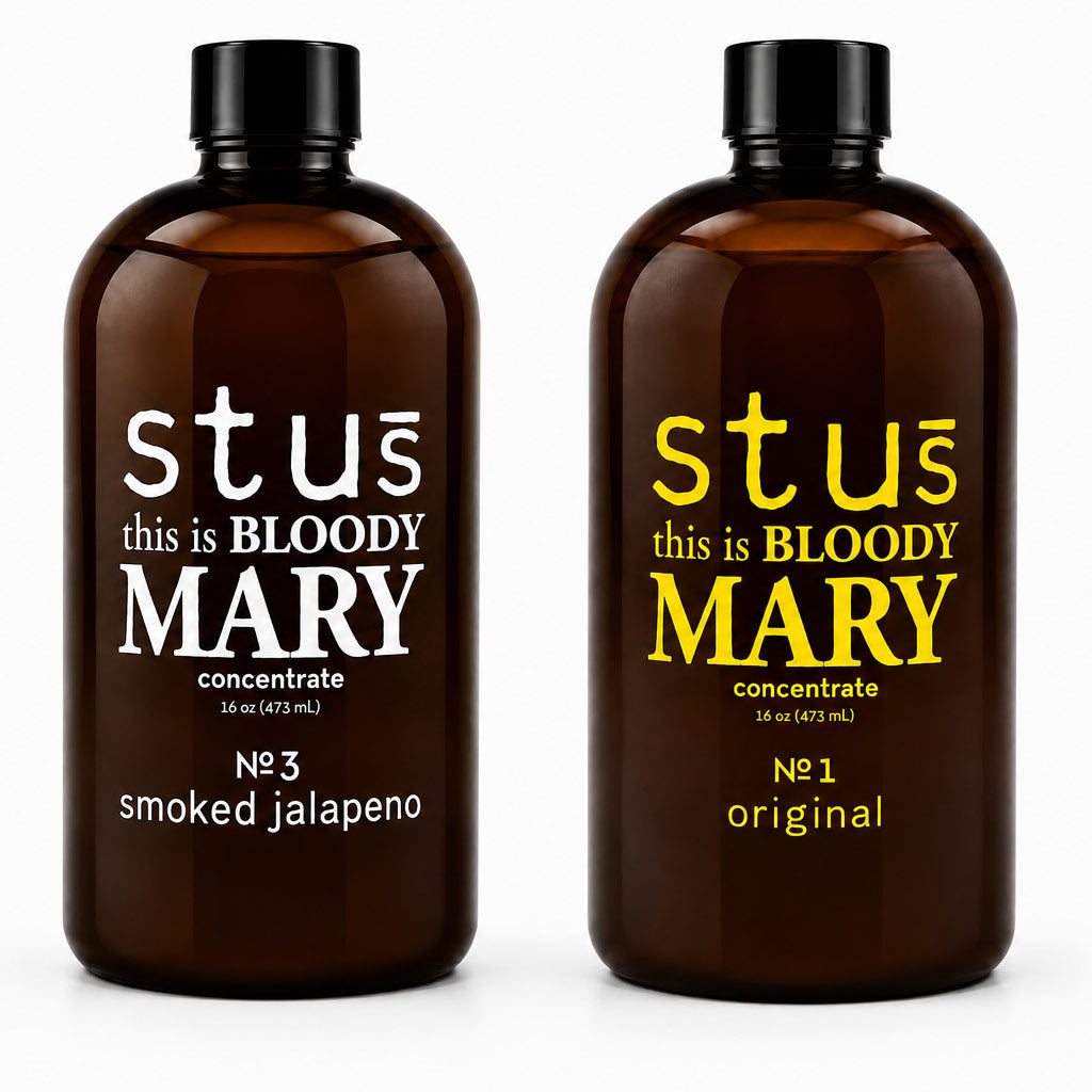 Bloody Mary Concentrate Bundle | Original and Smoked Jalapeno | 16 oz | Stus Bloody Mary, Inc.