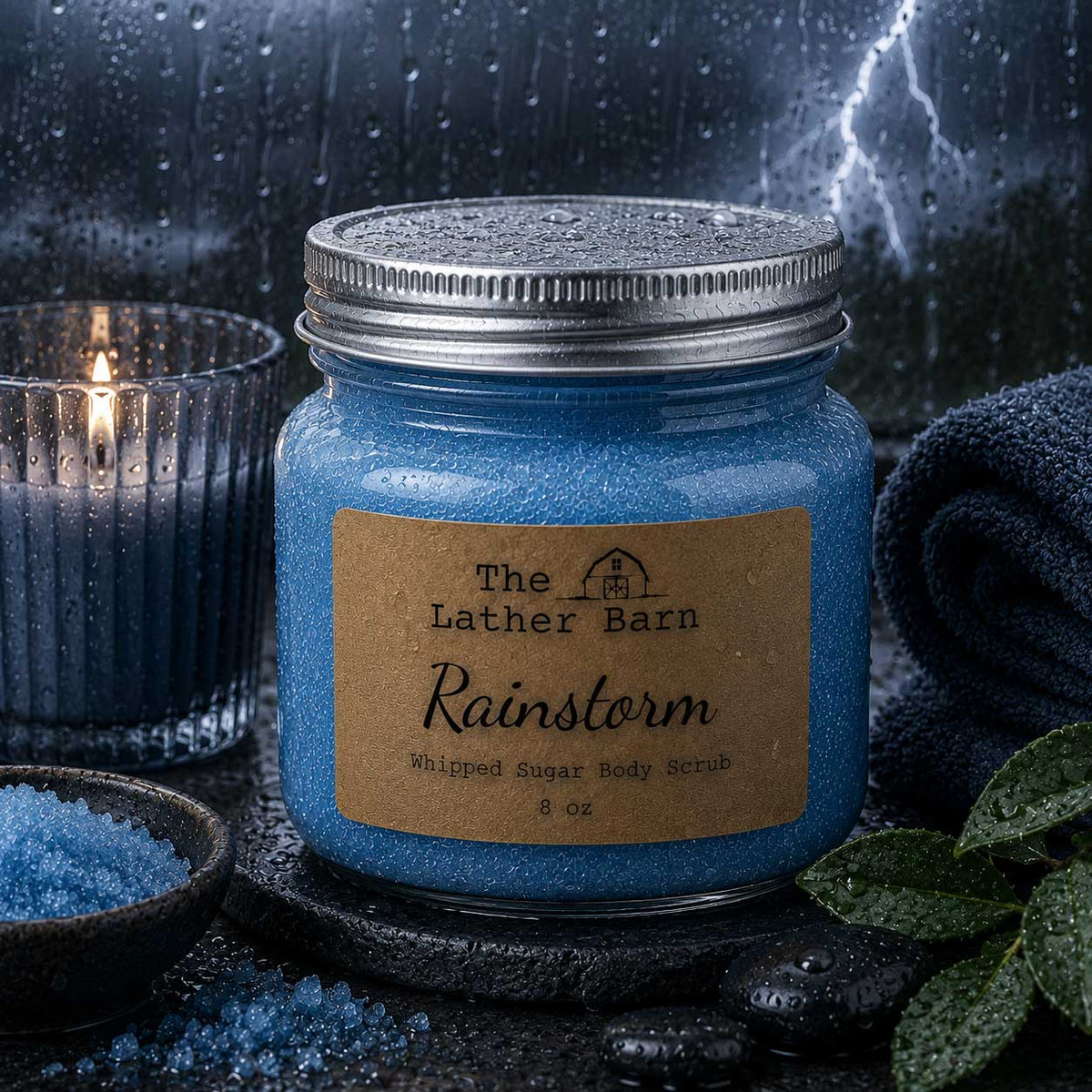 Whipped Sugar Body Scrub | Rainstorm | 8 oz | The Lather Barn