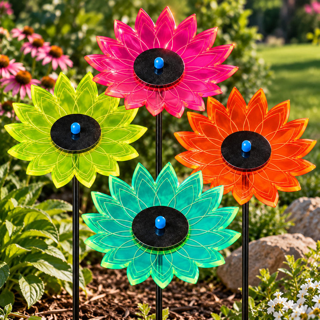 Garden Sunflower Yard Decor | Variety 4 Pack | Glowing Creation