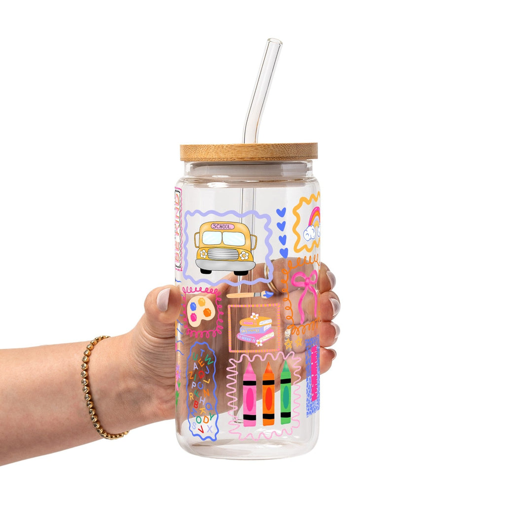 Preppy Whimsy Teacher Glass Cups