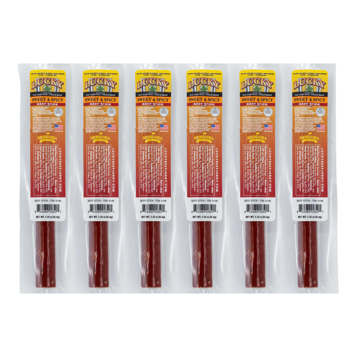Sweet & Spicy Beef Stick | Pack of 6 | 1.25 oz | Shipping Included | Nebraska Star Beef