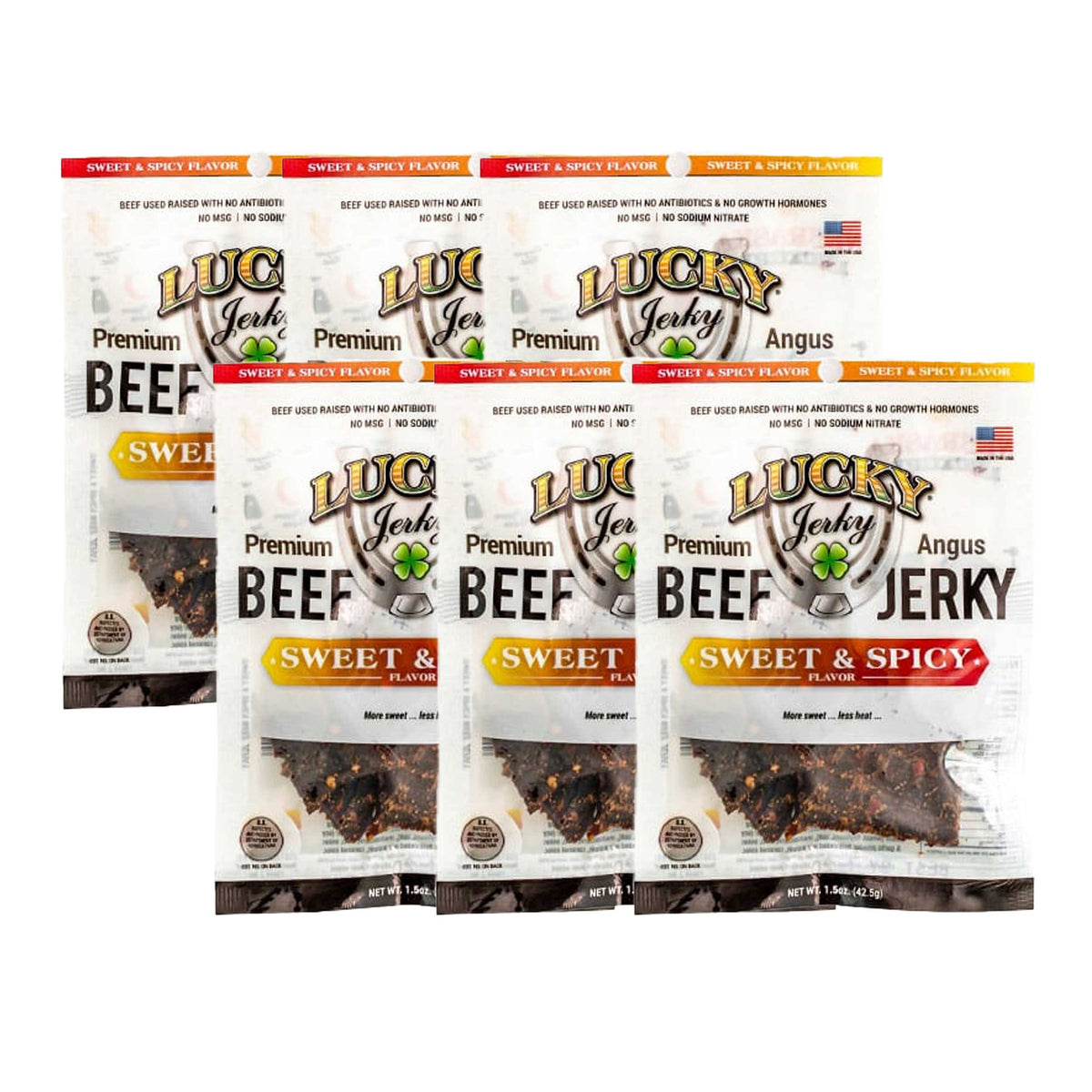 Sweet and Spicy Beef Jerky | Pack of 6 | 1.5 oz | Nebraska Star Beef