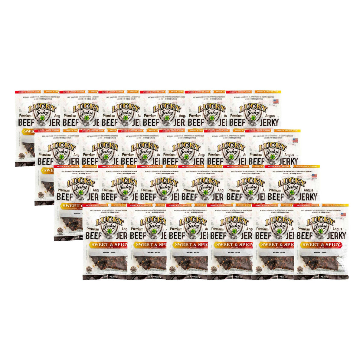 Sweet and Spicy Beef Jerky | Pack of 24 | 1.5 oz | Nebraska Star Beef