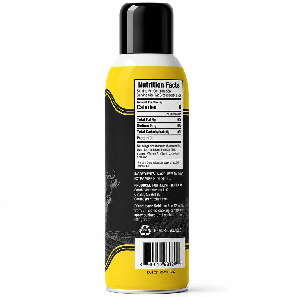 Wagyu Beef Tallow Cooking Oil Spray | Pack of 2 | 10 oz | Cornhusker Kitchen