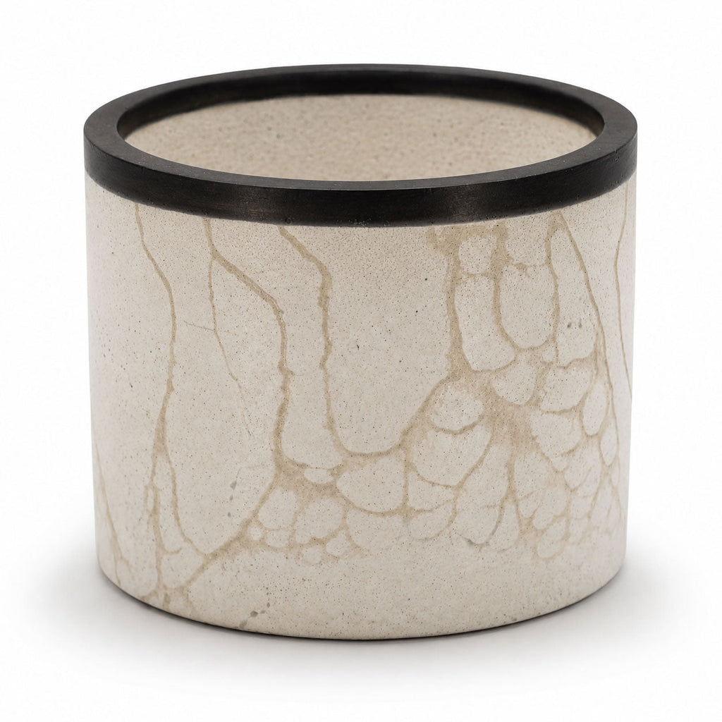 Concrete Gray & Beige Marble Flower Pot | 6" x 6" x 4.75" | Color Crete Creations
