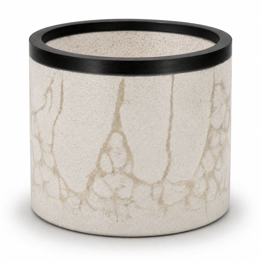 Concrete Gray & Beige Marble Flower Pot | 6" x 6" x 4.75" | Color Crete Creations