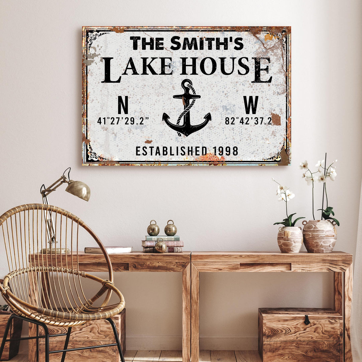 Family Lake House Anchor Sign