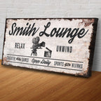Relax Unwind Theatre Lounge Sign