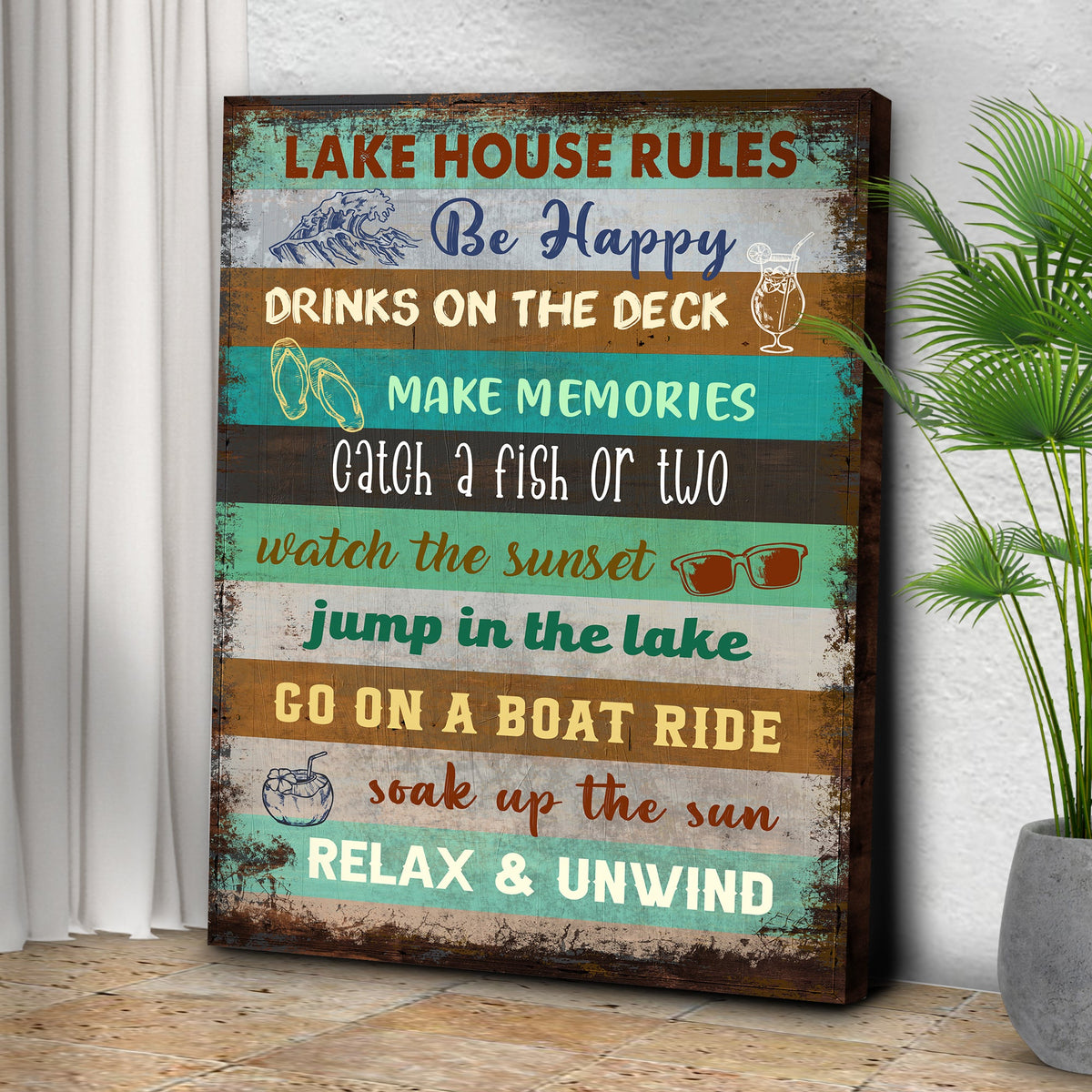 Lake House Rules Sign III