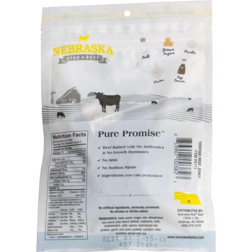 Teriyaki Beef Jerky | Pack of 2 | 3 oz | Shipping Included | Nebraska Star Beef