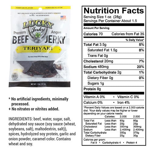 Teriyaki Beef Jerky | Pack of 6 | 1.5 oz | Nebraska Star Beef