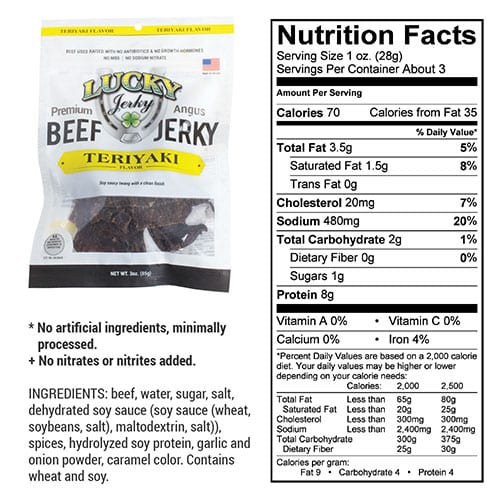 Teriyaki Beef Jerky | Pack of 3 | 3 oz | Nebraska Star Beef
