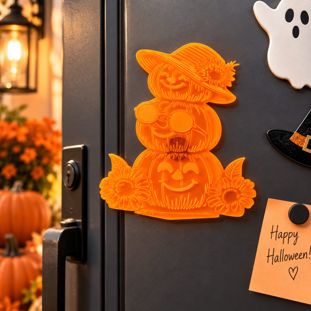 Tiered Pumpkin Magnetic Plaque | 4.5" x 5" | Glowing Creation
