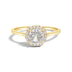 10K Gold Gemstone and 3/8 Cttw Diamond Halo Jewelry Set (Earrings, Pendant & Ring)