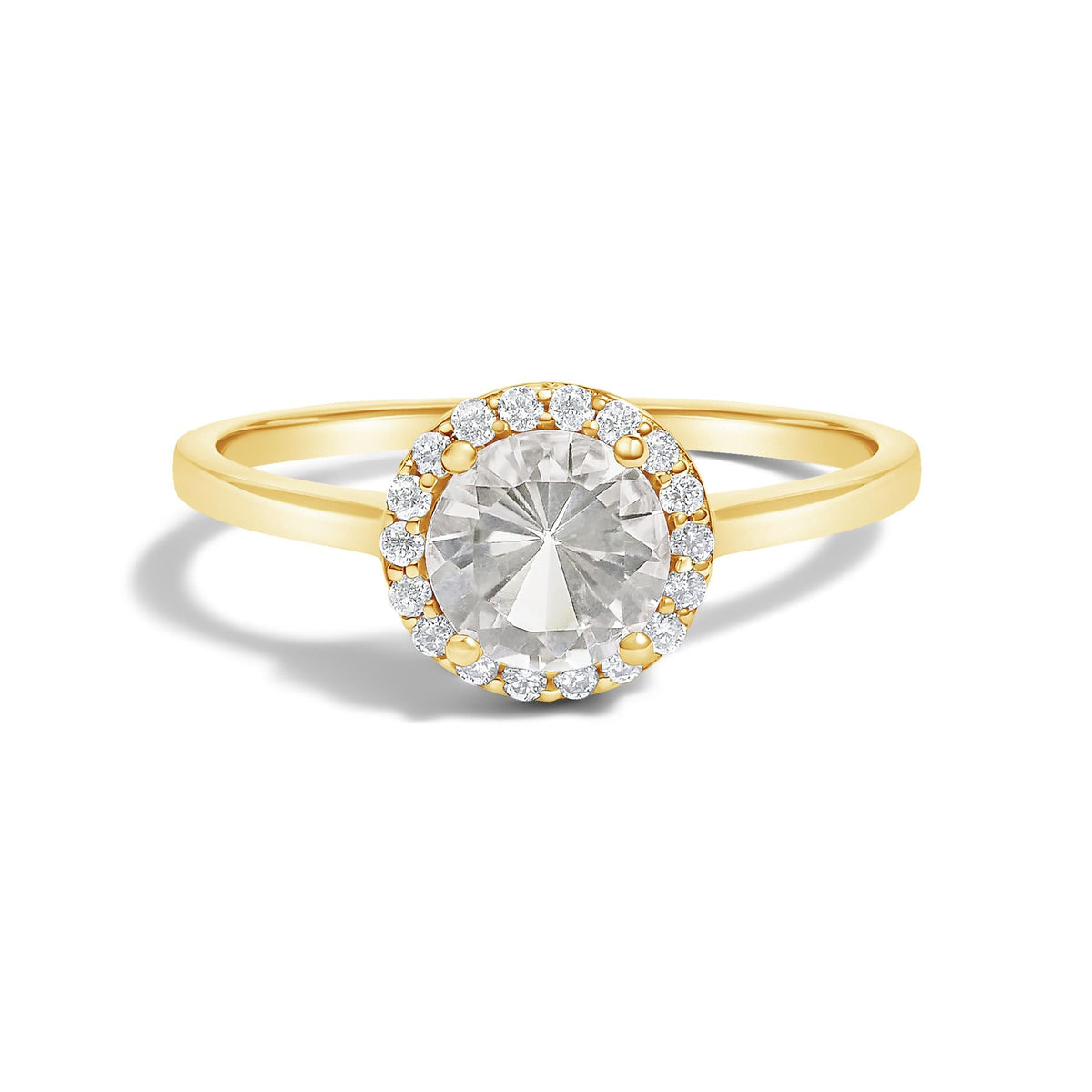 10K Gold Gemstone and 3/8 Cttw Diamond Halo Jewelry Set (Earrings, Pendant & Ring)
