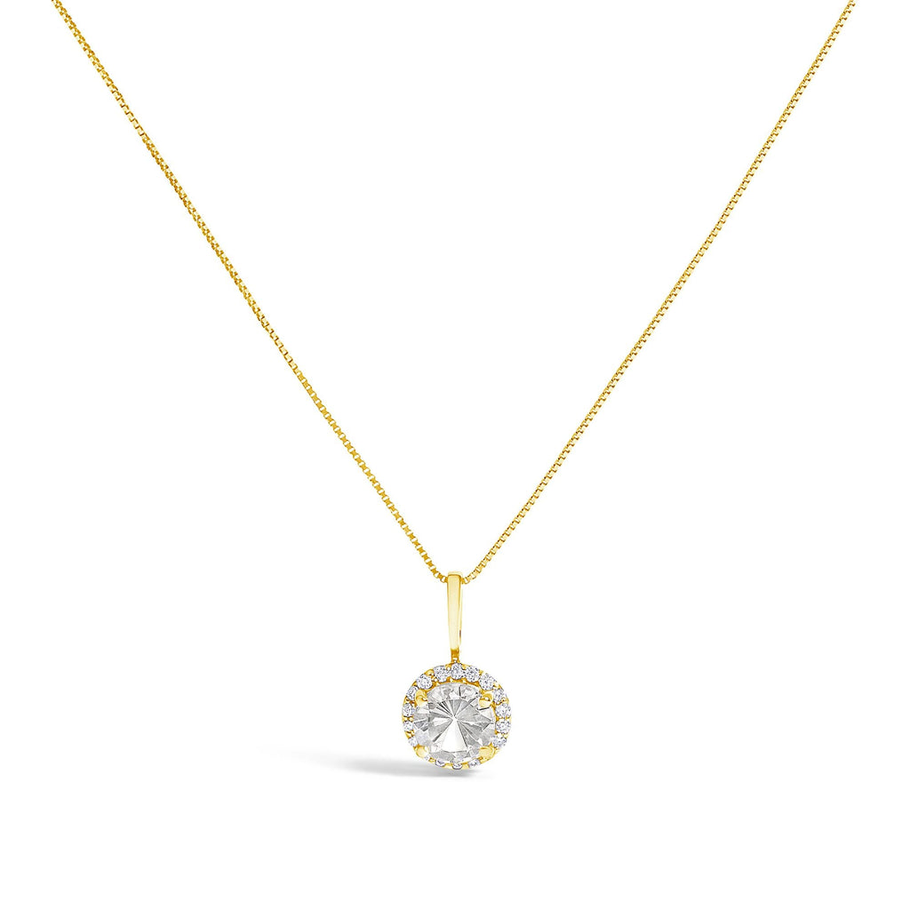 10K Gold Gemstone and 3/8 Cttw Diamond Halo Jewelry Set (Earrings, Pendant & Ring)