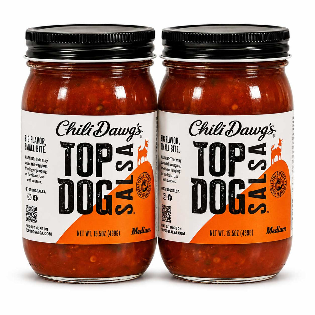 Top Dog Medium Salsa | Pack of 2 | 15.5 oz | Chili Dawg's Foods of Fire