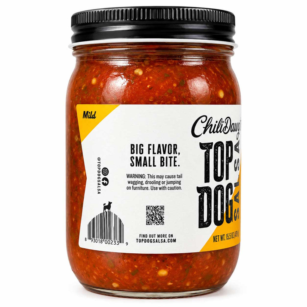 Top Dog Mild Salsa | Pack of 2 | 15.5 oz | Chili Dawg's Foods of Fire
