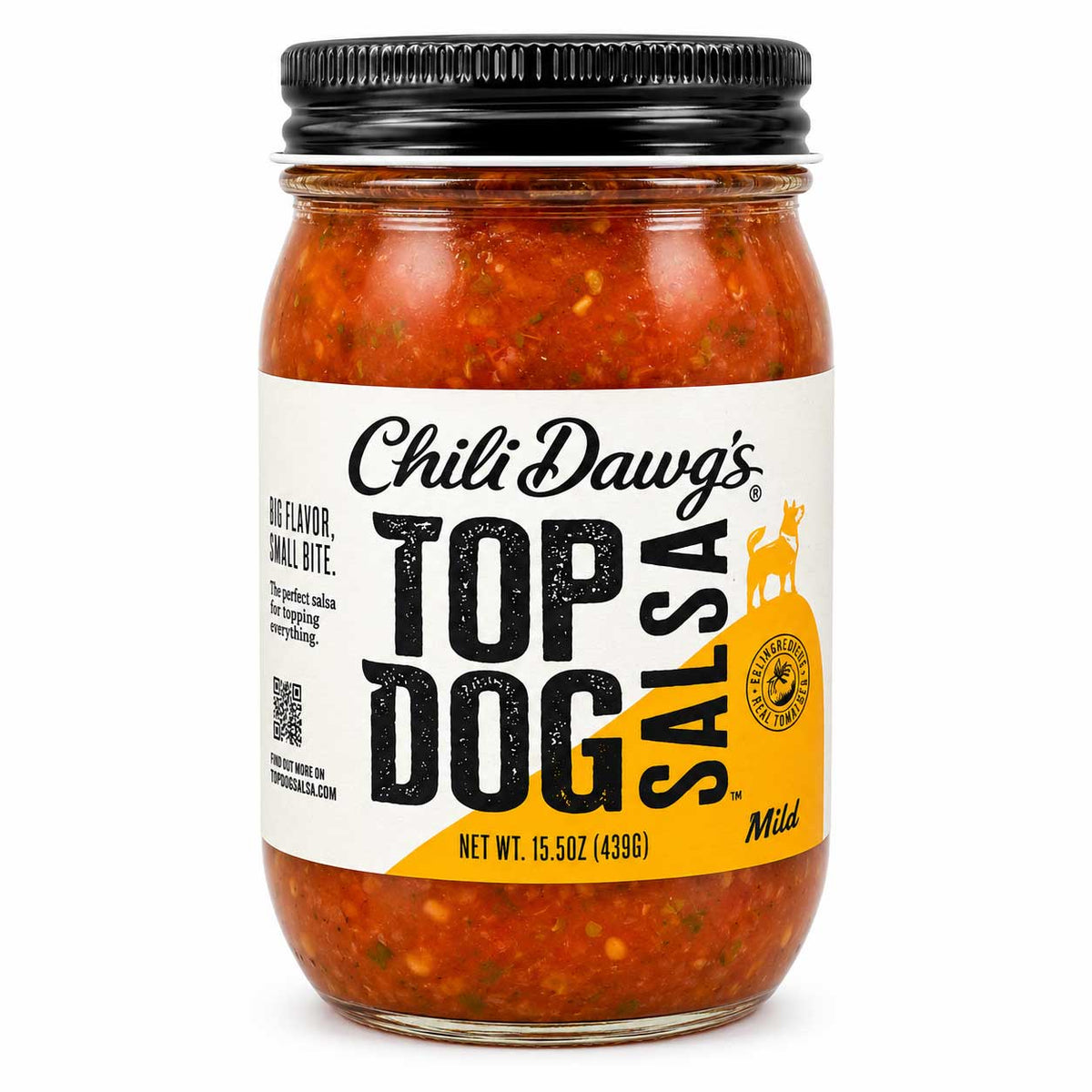 Top Dog Mild Salsa | Pack of 2 | 15.5 oz | Chili Dawg's Foods of Fire