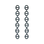 Treated blue diamond interlinked circle drop earrings in sterling silver 1 cttw bijoux-nyc direct