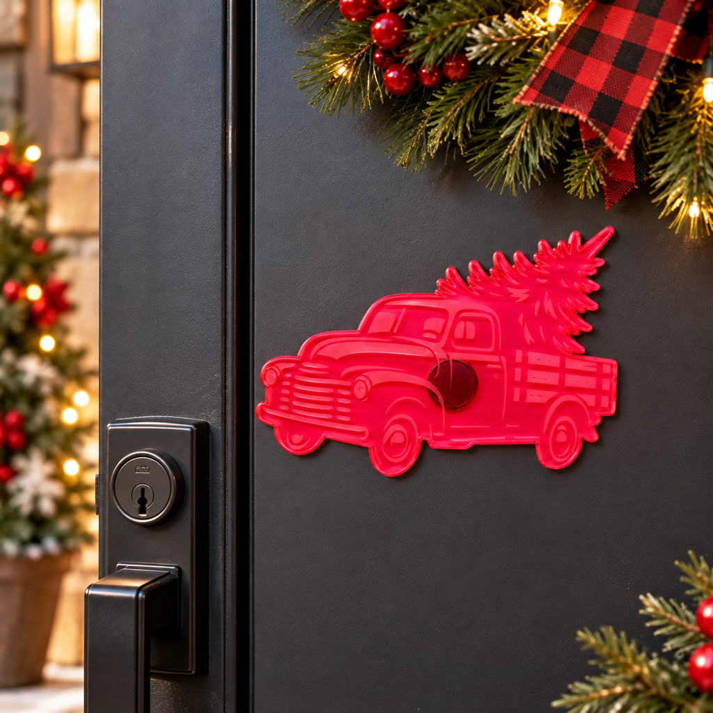 Christmas Pickup Magnetic Plaque | 5" x 4" | Multiple Color Options | Glowing Creation