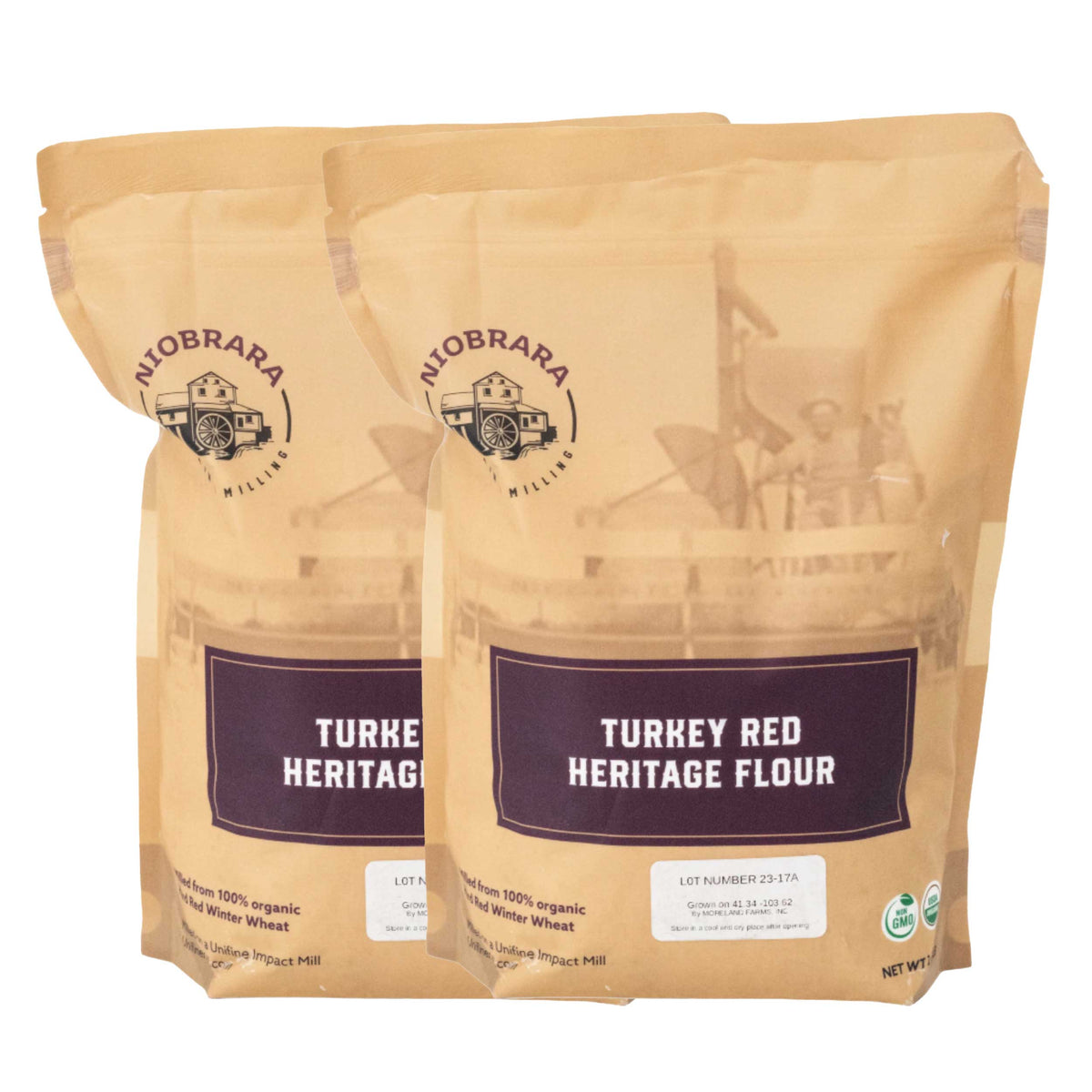Organic Turkey Red Flour | Pack of 2 | 2.5 lb | Non-GMO | Niobrara Grain & Milling
