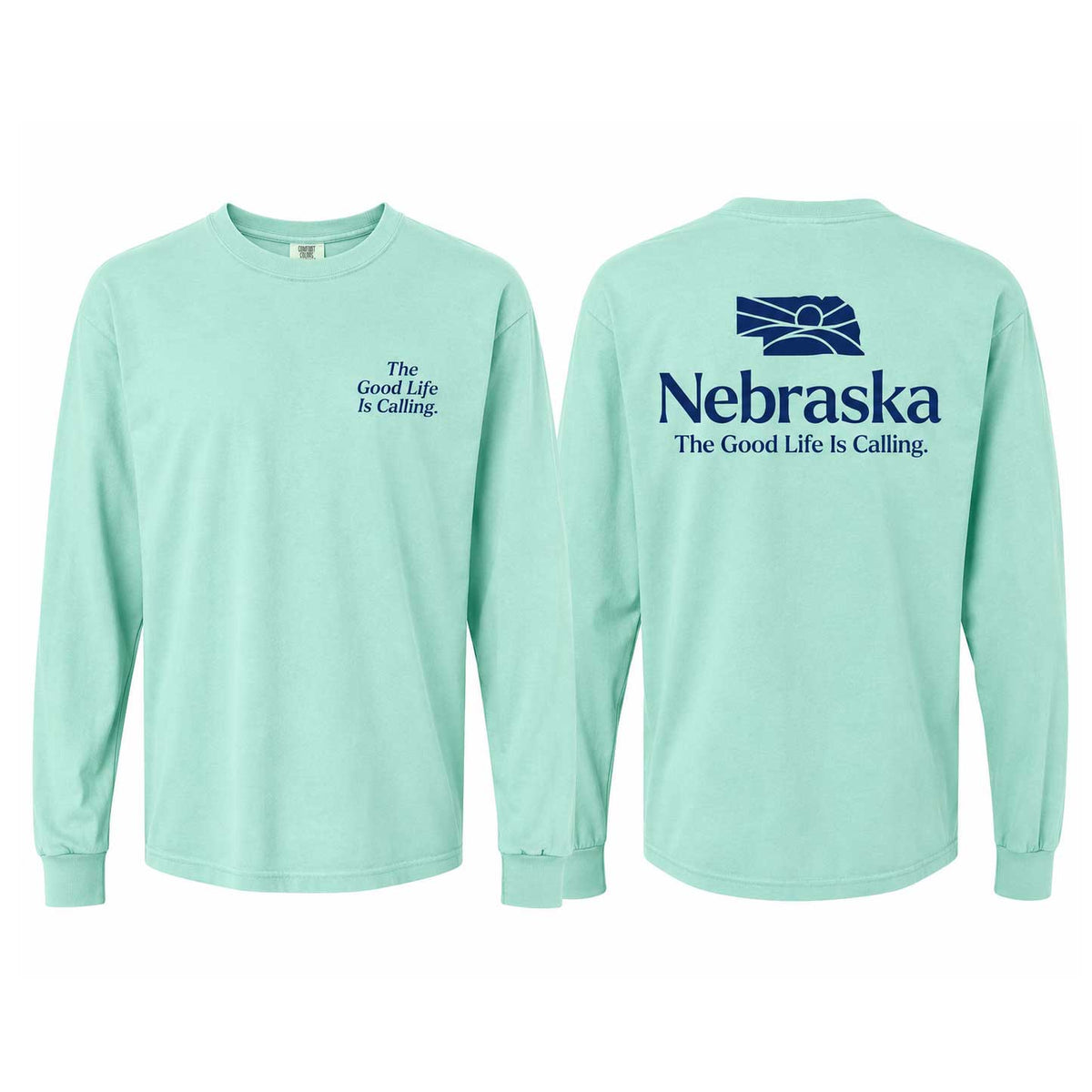 Nebraska Long Sleeve Shirt | Bright Seafoam | Multiple Sizes | Nebraska Department of Economic Development
