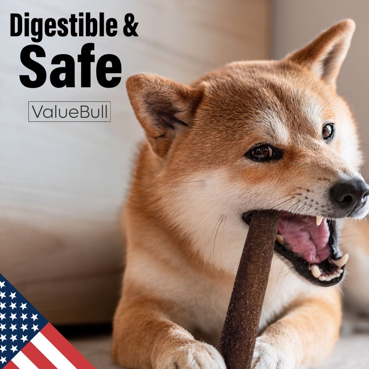 ValueBull USA Beef Collagen Sticks for Dogs, 12 Inch Thick Chews, 10 Count