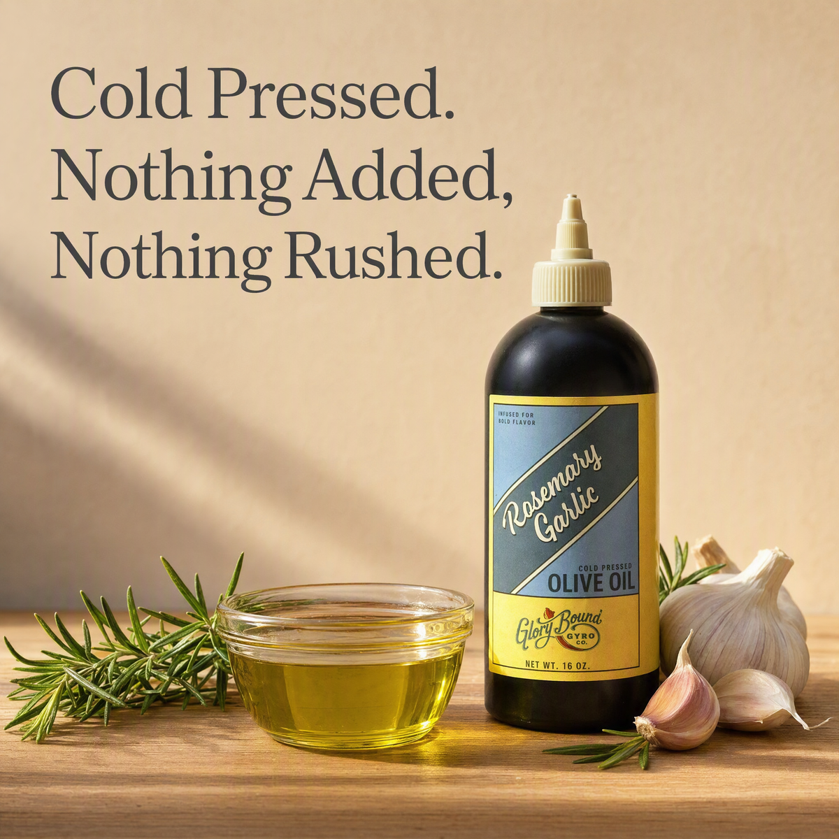 Glory Bound Rosemary Garlic Olive Oil, 16 oz